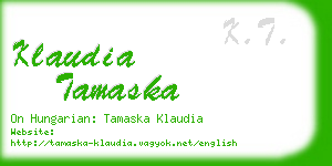 klaudia tamaska business card